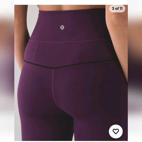 Lululemon Simply Bare Tight Darkest Magenta Sz 4 Nulu High Rise Yoga Full Length - Picture 2 of 6
